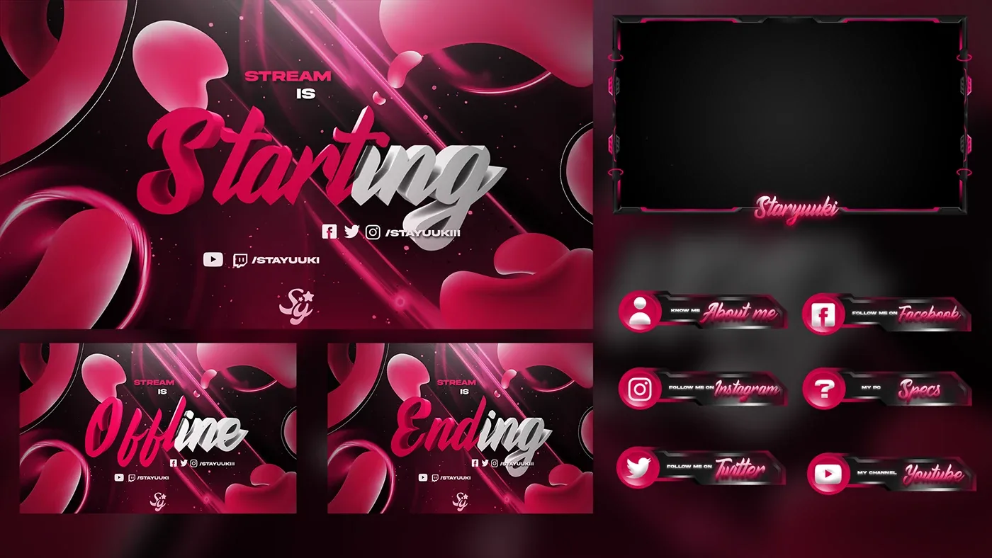 Streaming overlay package graphic design